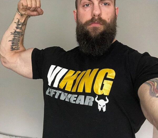 Мужская футболка для фитнеса и бодибилдинга VIKING, черная