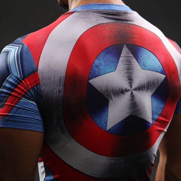 Мужская футболка для фитнеса Капитан Америка 02